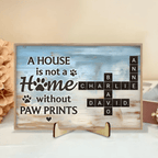 Home With Paw Prints Pet Crossword Puzzle Art Personalized Wooden Plaque 706450 - DiyGiftly