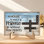 Home With Paw Prints Pet Crossword Puzzle Art Personalized Wooden Plaque 706450 - DiyGiftly