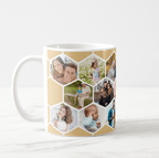 Honeycomb Photo Collage Picture Coffee Mug – Custom Multi - Photo Personalized Cup, Unique Gift for Family, Friends, or Coworkers, Perfect for Birthday, Christmas, or Everyday Use 49960448 - DiyGiftly