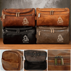 Firefighter themed Personalized Dopp Kit with Custom Name Design dark brown