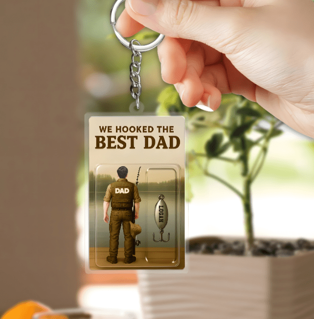 Hooked on Dad – Custom Acrylic Fishing Gift for Fathes Day, Grandpa, and Fishing Lovers 09150720 - DiyGiftly