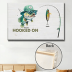 Hooked On Grandpa Papa Dad - Personalized Wrapped Canvas 712344 - 712480 - DiyGiftly
