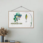 Hooked On Grandpa Papa Dad - Personalized Wrapped Wooden Plaque 712344 - DiyGiftly