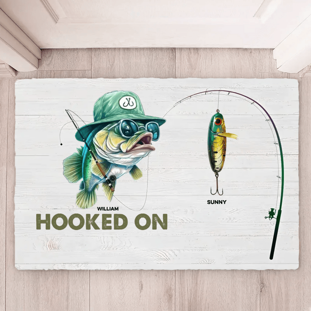 Hooked On Grandpa Papa - Personalized Mat 712344 - D - DiyGiftly