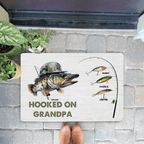 Hooked On Grandpa Papa - Personalized Mat 712344 - D - DiyGiftly