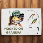 Hooked On Grandpa Papa - Personalized Mat 712344 - D - DiyGiftly