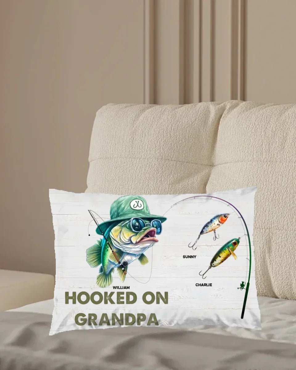 Hooked On Grandpa Papa - Personalized Pillow 715736 - B - DiyGiftly