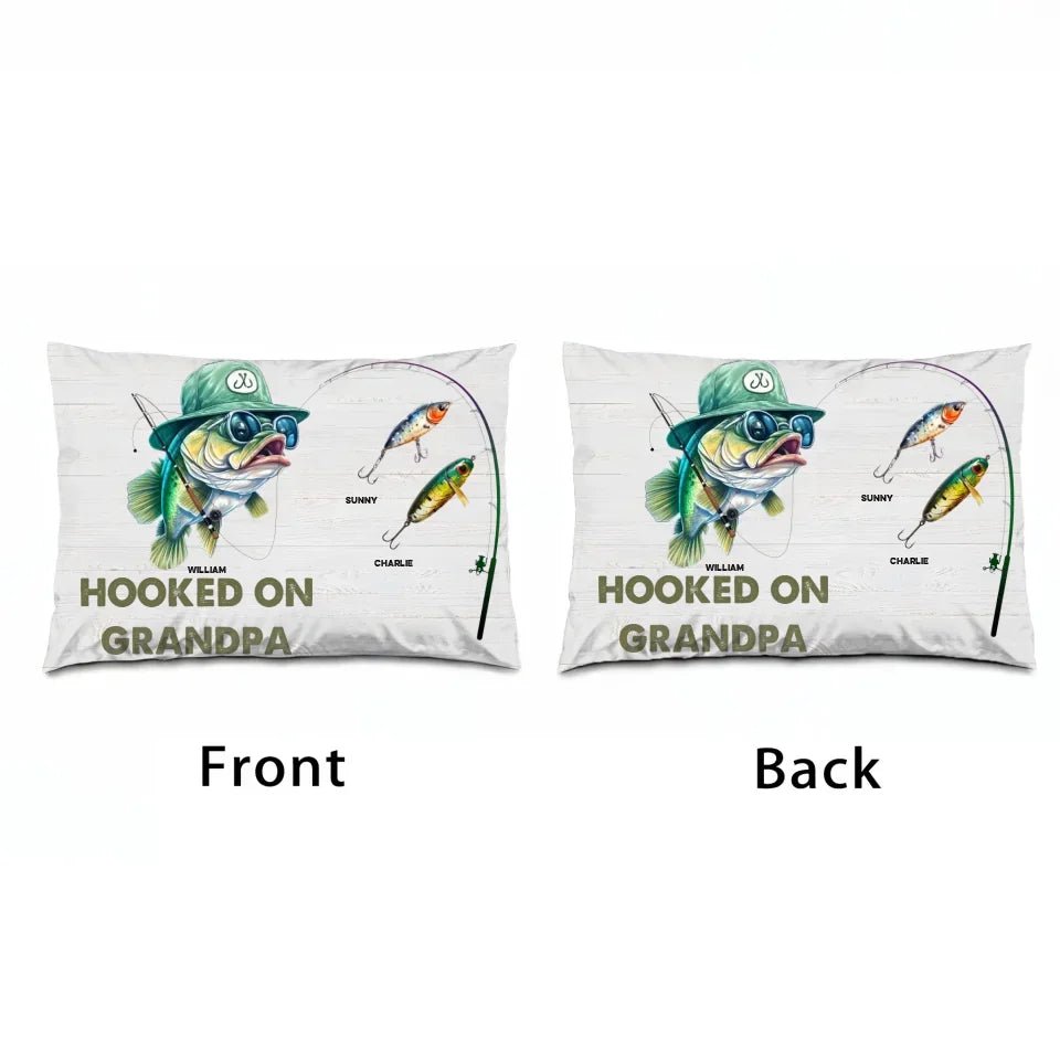 Hooked On Grandpa Papa - Personalized Pillow 715736 - B - DiyGiftly