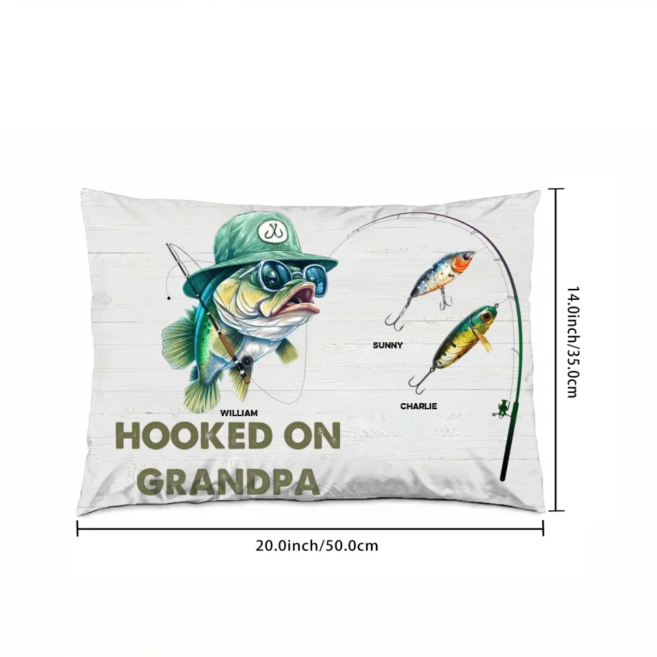Hooked On Grandpa Papa - Personalized Pillow 715736 - B - DiyGiftly