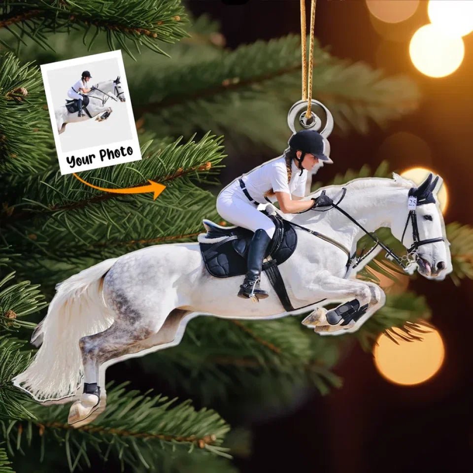 Horse Riding Equestrian Lover Gift - Personalized Acrylic Photo Ornament 686081 - 686093 - DiyGiftly