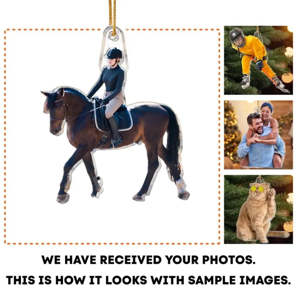 Horse Riding Equestrian Lover Gift - Personalized Acrylic Photo Ornament 686081 - 686093 - DiyGiftly