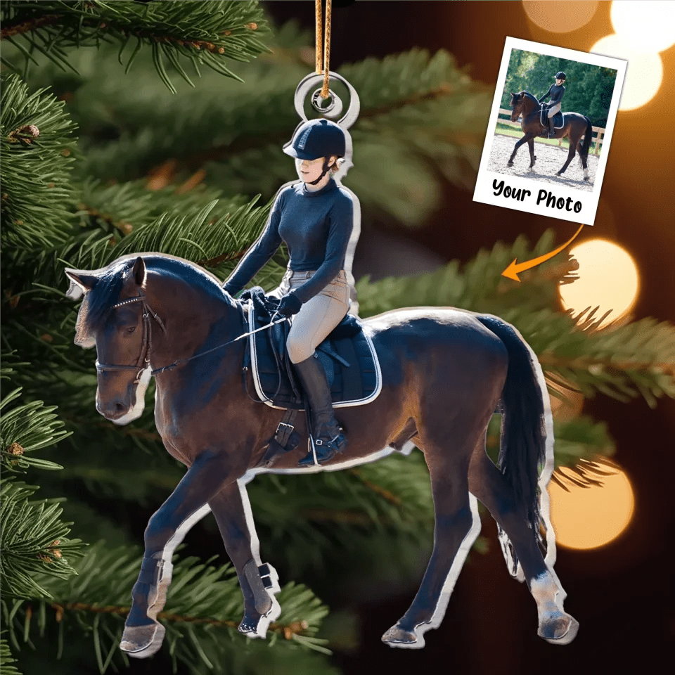 Horse Riding Equestrian Lover Gift - Personalized Acrylic Photo Ornament 686081 - 686093 - DiyGiftly