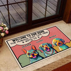 Humans Just Live Here - Personalized Custom Doormat 692052 - DiyGiftly