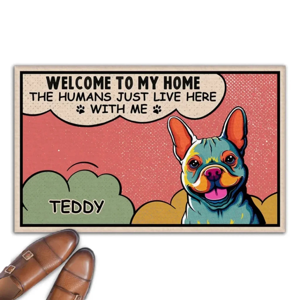 Humans Just Live Here - Personalized Custom Doormat 692052 - DiyGiftly