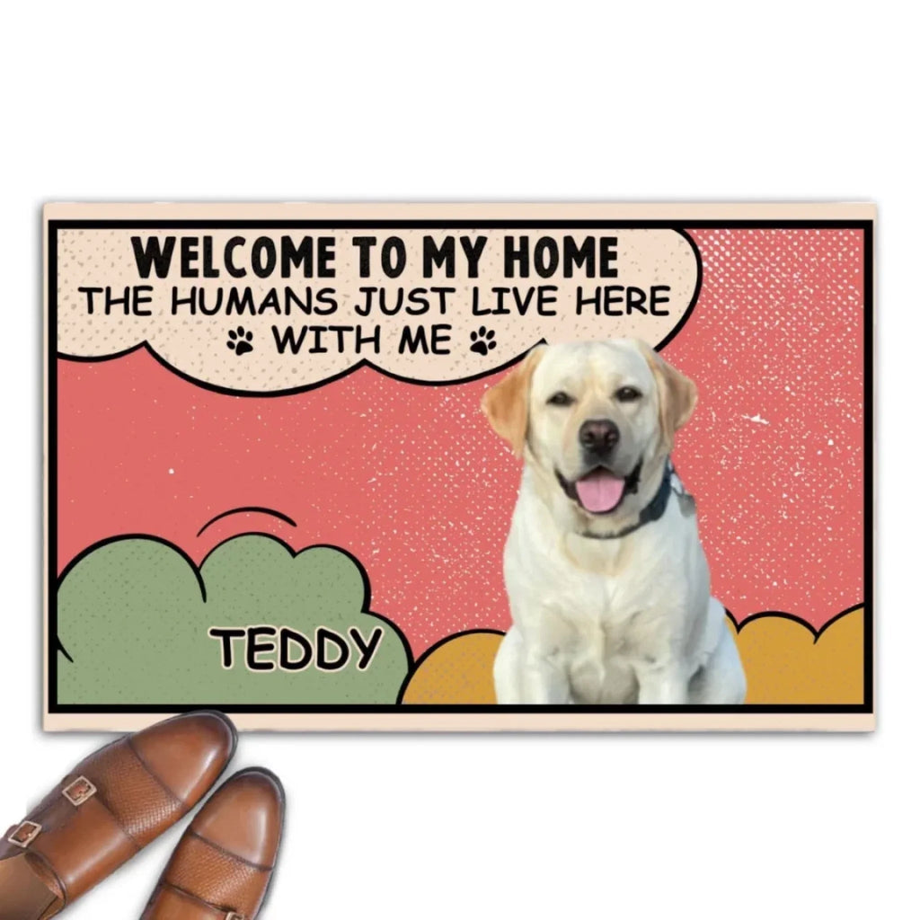 Humans Just Live Here Photo - Personalized Custom Doormat 692001 - DiyGiftly