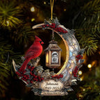cardinal ornament personalized photo with name heart motif keepsake display acrylic ornament