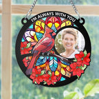 suncatcher personalized photo with name acrylic memorial design 8 inch
