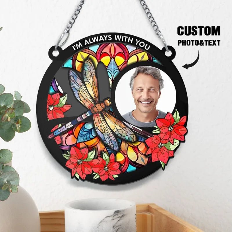 acrylic suncatcher personalized photo with name remembrance gift 6 inch
