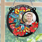 personalized photo with name suncatcher window remembrance decor 8 inch