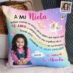 personalized spanish pillow custom photo gift for daughter front view