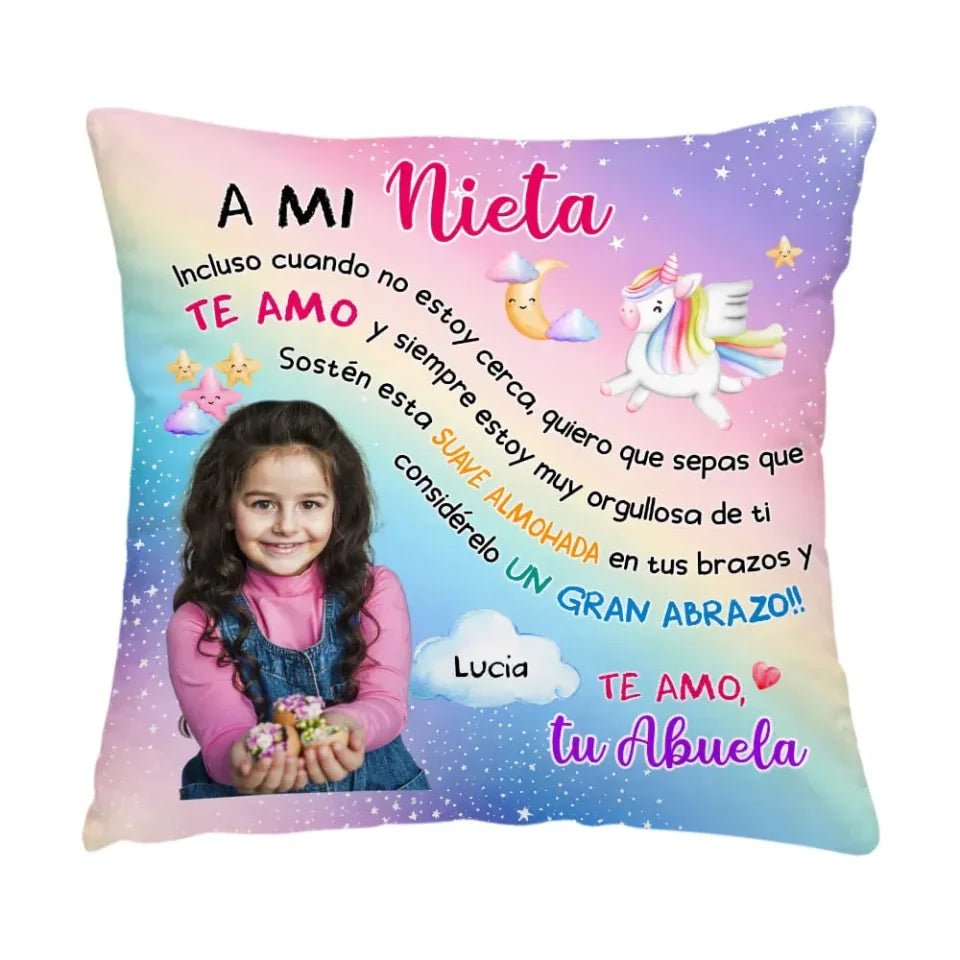 personalized spanish pillow gift for daughter custom photo close up