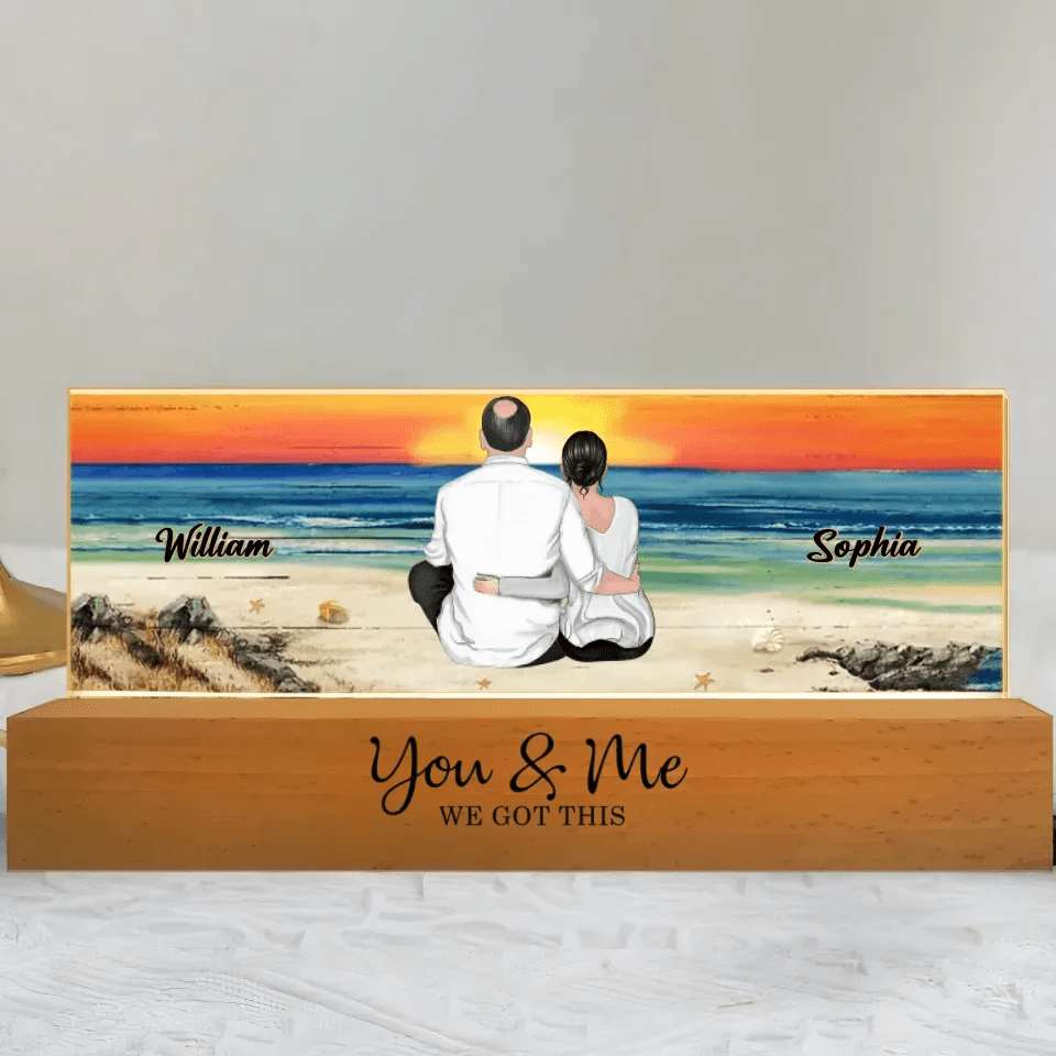 I Choose You - Back View Couple Sitting - Personalized Horizontal LED Night Light - A Timeless Valentine's Day Tribute 733686 - 733709 - DiyGiftly