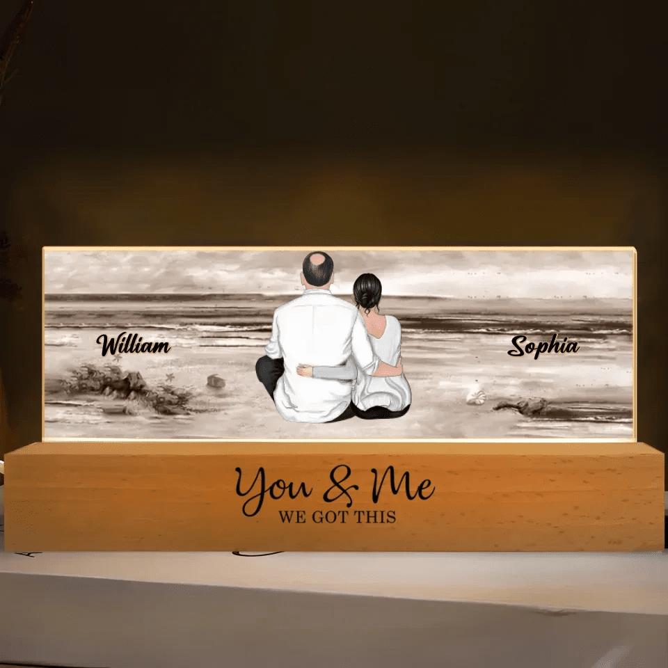 I Choose You - Back View Couple Sitting - Personalized Horizontal LED Night Light - A Timeless Valentine's Day Tribute 733686 - 733709 - DiyGiftly