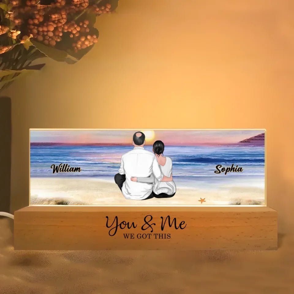 I Choose You - Back View Couple Sitting - Personalized Horizontal LED Night Light - A Timeless Valentine's Day Tribute 733686 - 733709 - DiyGiftly