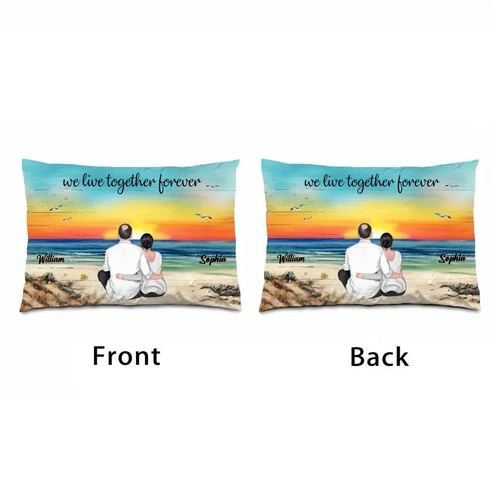 I Choose You - Back View Couple Sitting - Personalized Horizontal Pillow - A Timeless Valentine's Day Tribute 715610 - B - DiyGiftly