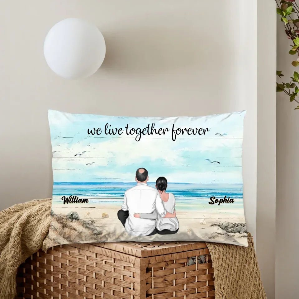 I Choose You - Back View Couple Sitting - Personalized Horizontal Pillow - A Timeless Valentine's Day Tribute 715610 - B - DiyGiftly