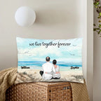 I Choose You - Back View Couple Sitting - Personalized Horizontal Pillow - A Timeless Valentine's Day Tribute 715610 - B - DiyGiftly