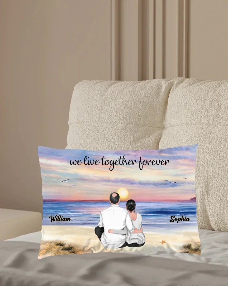 I Choose You - Back View Couple Sitting - Personalized Horizontal Pillow - A Timeless Valentine's Day Tribute 715610 - B - DiyGiftly
