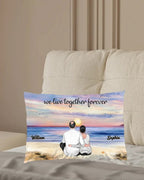 I Choose You - Back View Couple Sitting - Personalized Horizontal Pillow - A Timeless Valentine's Day Tribute 715610 - B - DiyGiftly