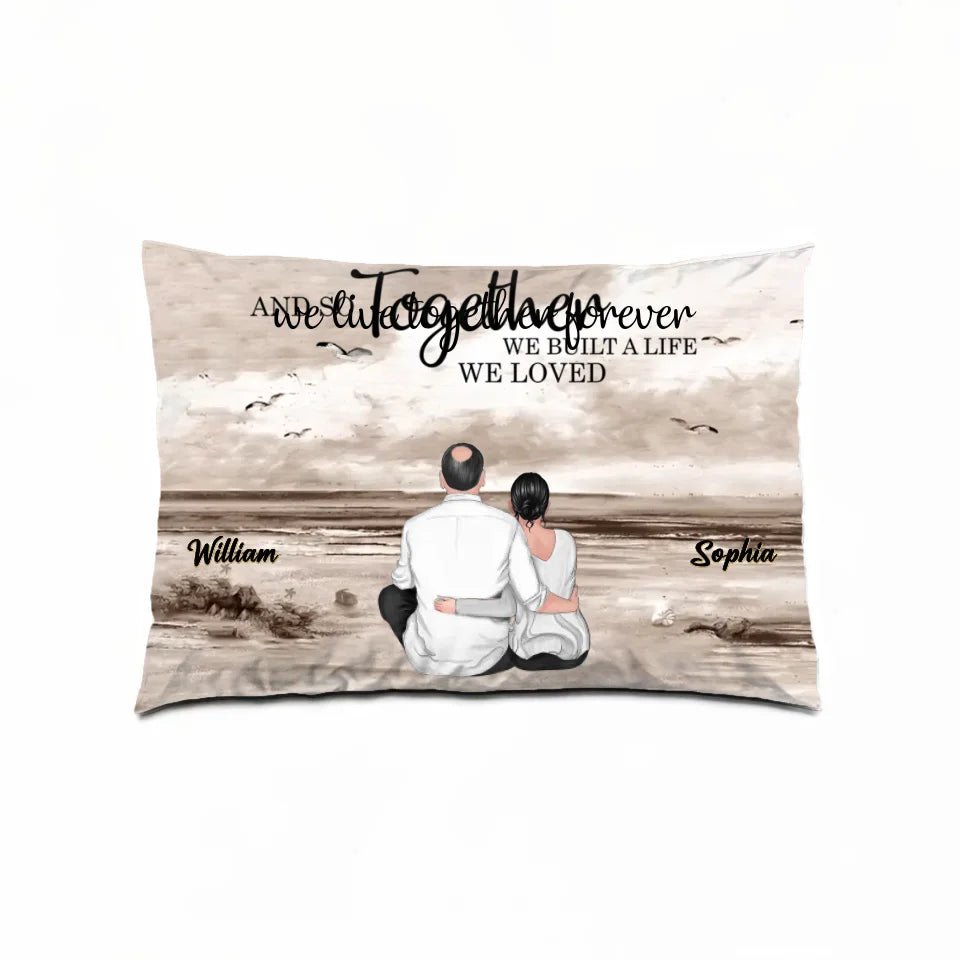 I Choose You - Back View Couple Sitting - Personalized Horizontal Pillow - A Timeless Valentine's Day Tribute 715610 - B - DiyGiftly