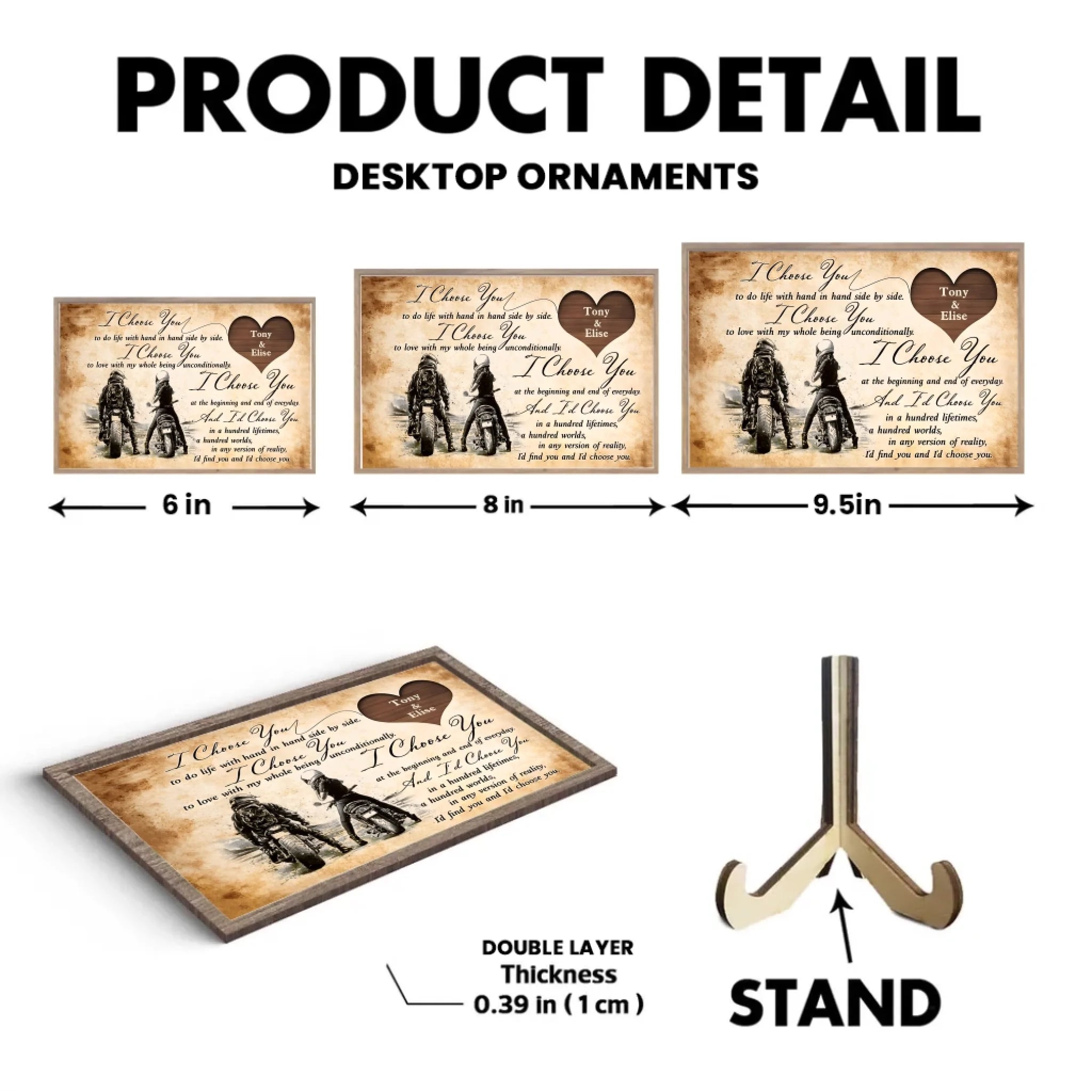 I Choose You - Custom Plaque - Wooden Plaque - Perfect Gift for Biker,Birthday gift 731457 - M - DiyGiftly