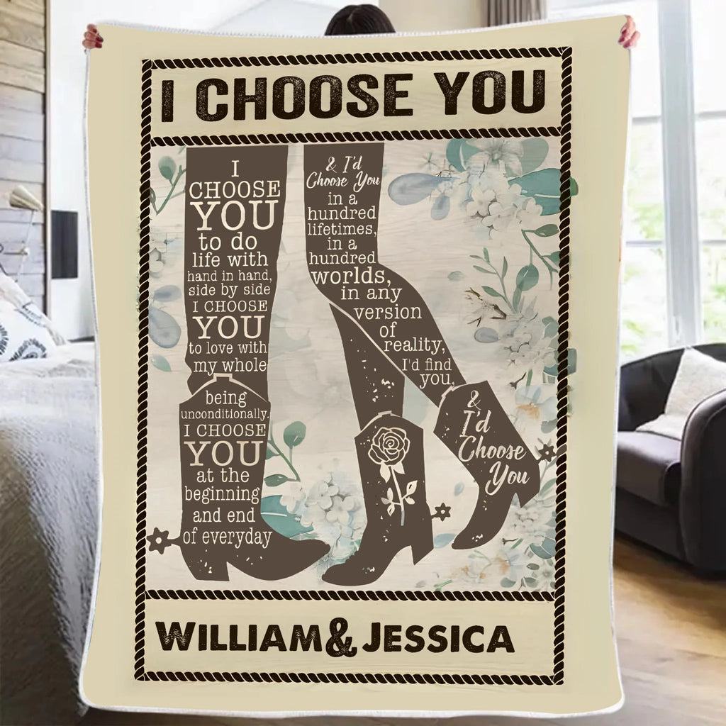 I Choose You - Personalized Couple Blanket 741793 - M - DiyGiftly