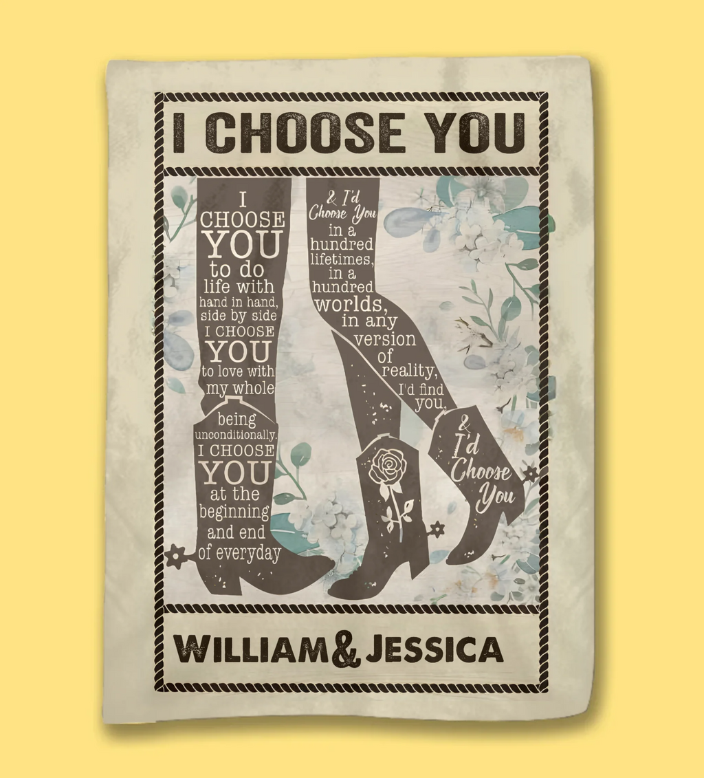 I Choose You - Personalized Couple Blanket 741793 - M - DiyGiftly