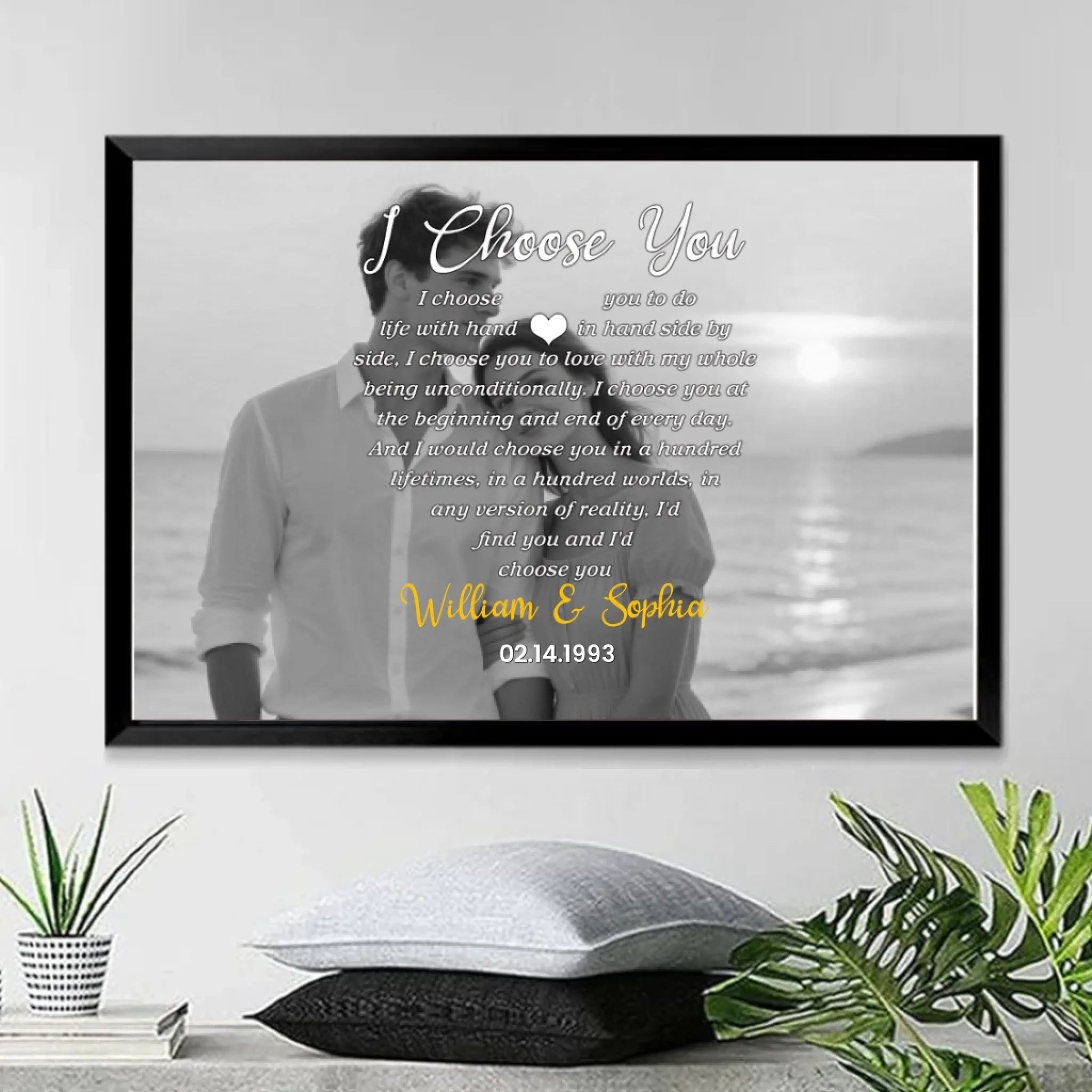 I Choose You To Do Life With Hand In Hand - Personalized Wrapped Photo Canvas 712266 - 712329 - DiyGiftly