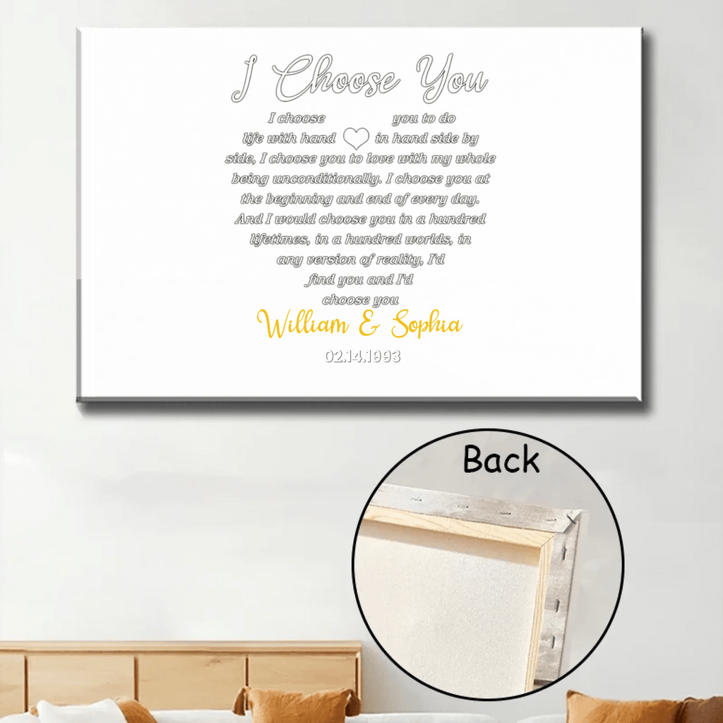 I Choose You To Do Life With Hand In Hand - Personalized Wrapped Photo Canvas 712266 - 712329 - DiyGiftly