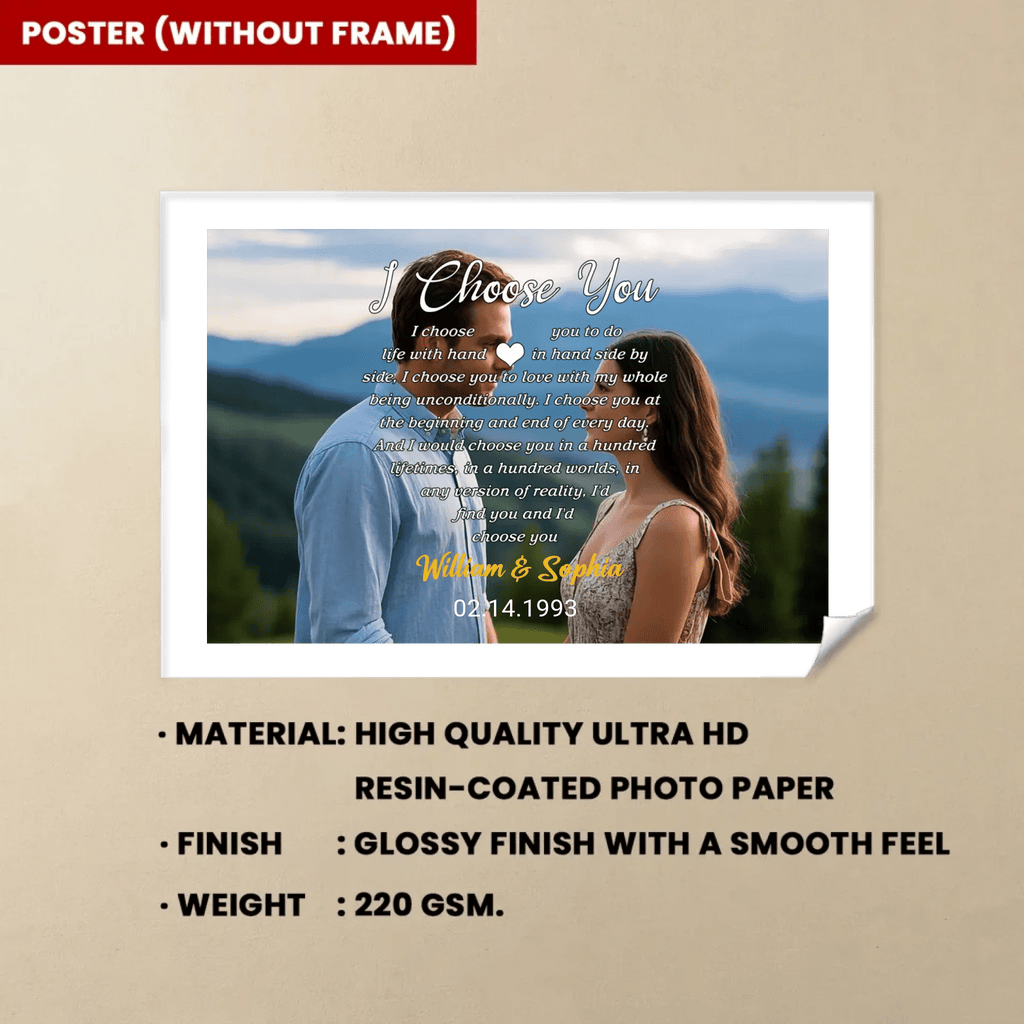 I Choose You To Do Life With Hand In Hand - Personalized Wrapped Photo Canvas 756960 - 756961 - DiyGiftly