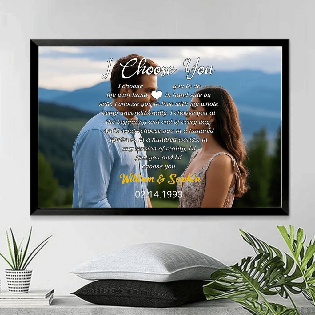 I Choose You To Do Life With Hand In Hand - Personalized Wrapped Photo Canvas 756960 - 756961 - DiyGiftly