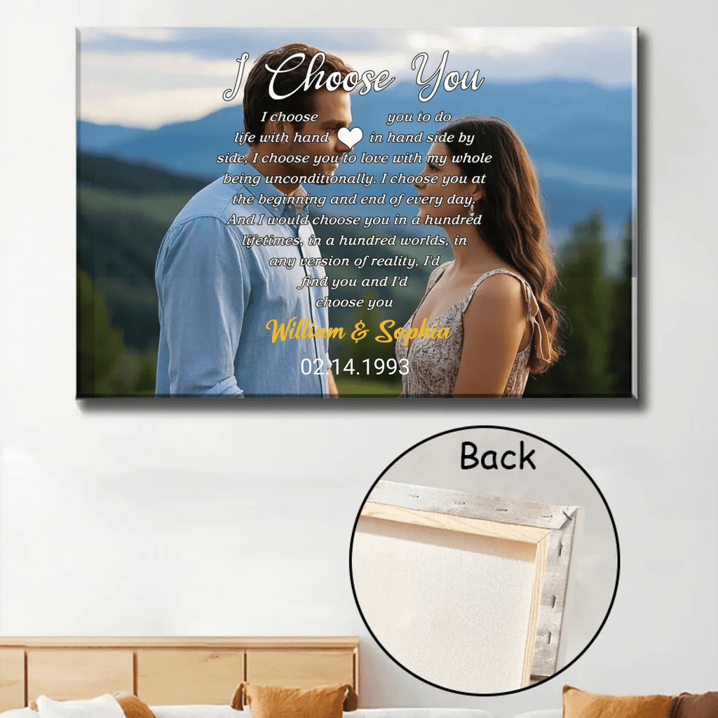 I Choose You To Do Life With Hand In Hand - Personalized Wrapped Photo Canvas 756960 - 756961 - DiyGiftly