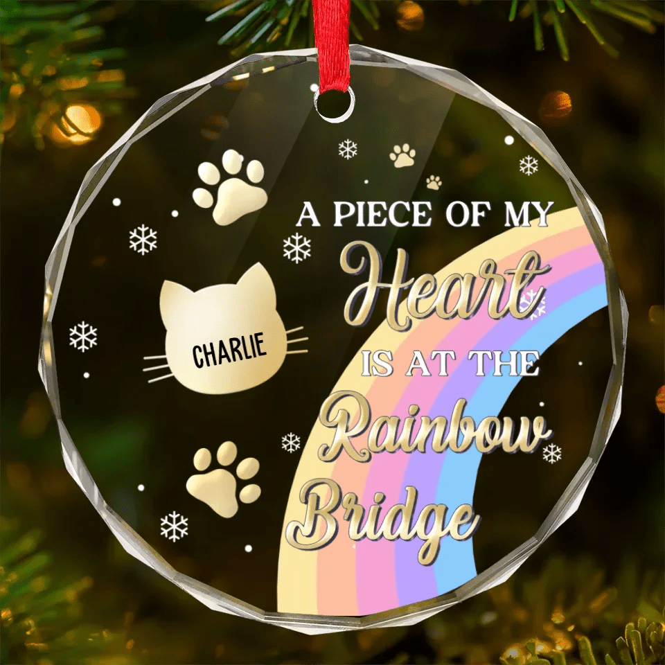 I Crossed The Rainbow Bridge Knowing I Was Loved - Memorial Personalized Custom Circle Glass Ornament - Sympathy Gift, Christmas Gift For Pet Owners, Pet Lovers 684858 - DiyGiftly