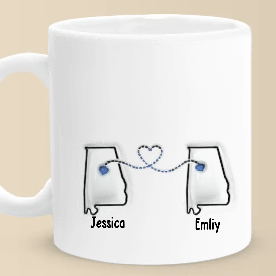 I Found A Sister By Heart - Bestie Personalized Custom 3D Inflated Effect Printed Mug - Gift For Best Friends, BFF, Sisters 689084 - DiyGiftly