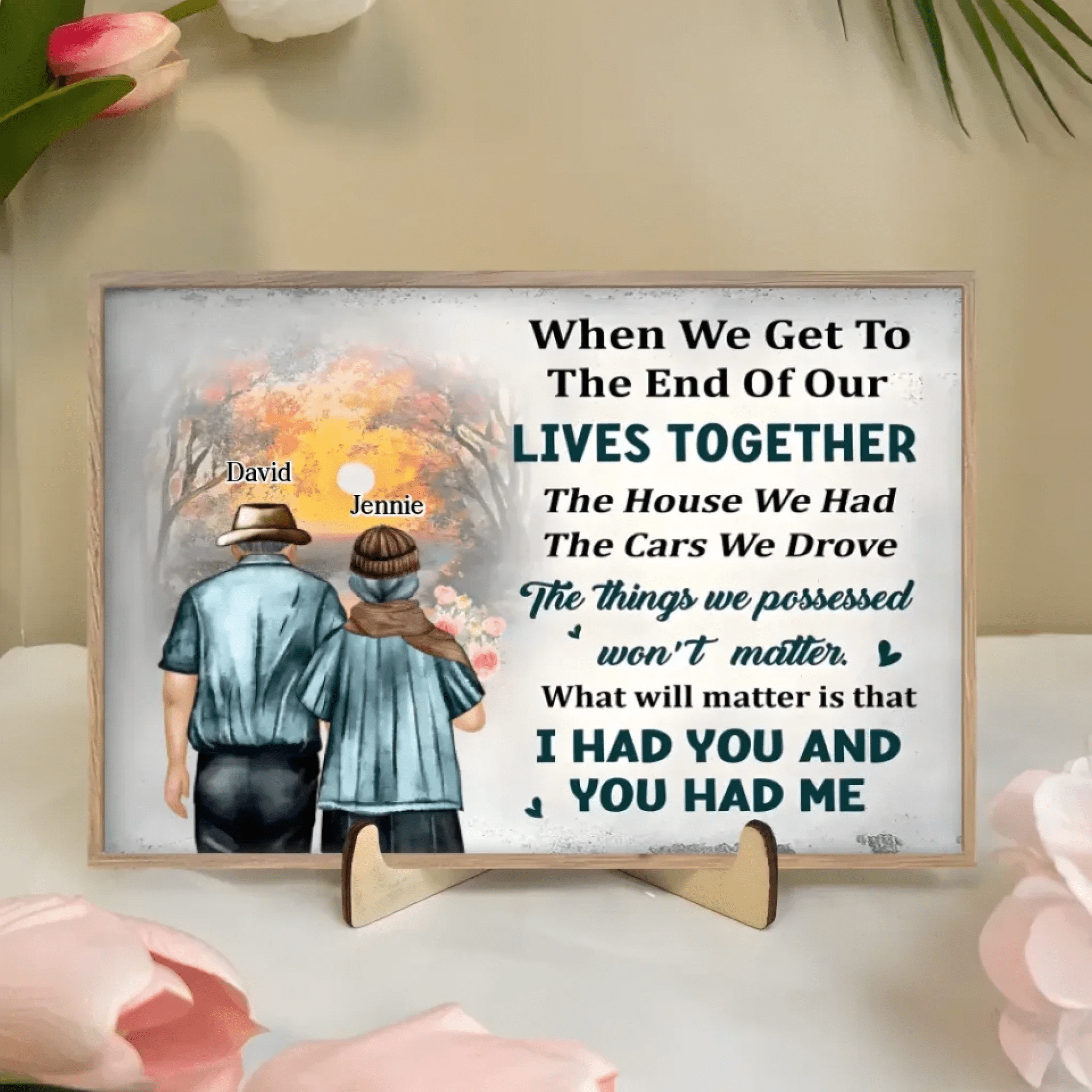 i had you wooden plaque personalized names heartfelt keepsake anniversary gift