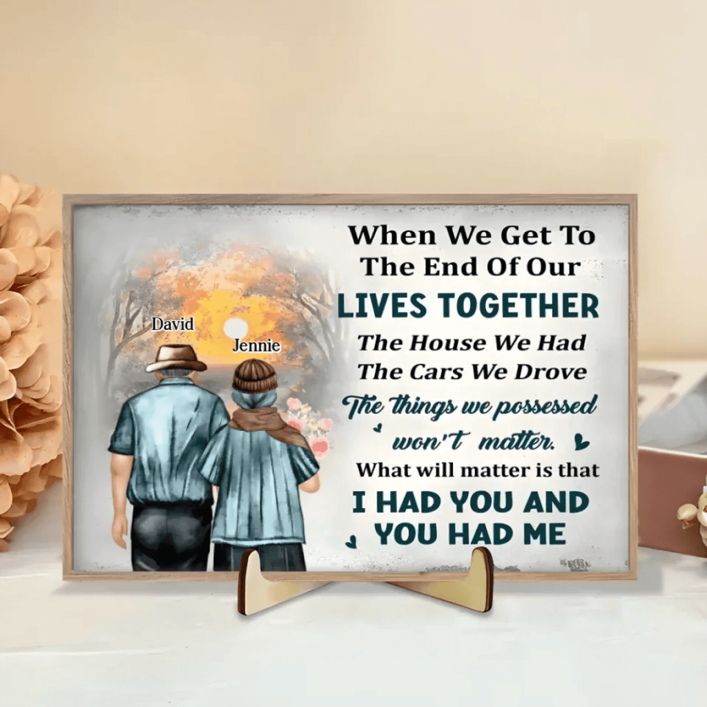 i had you wooden plaque personalized names anniversary gift