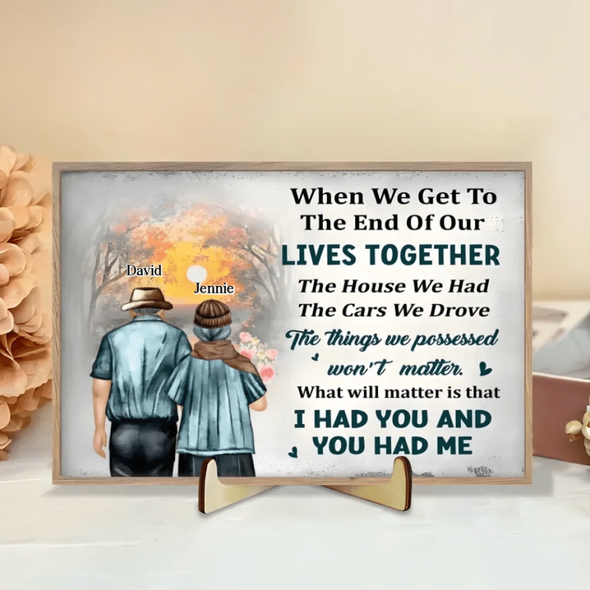 i had you wooden plaque personalized names anniversary gift