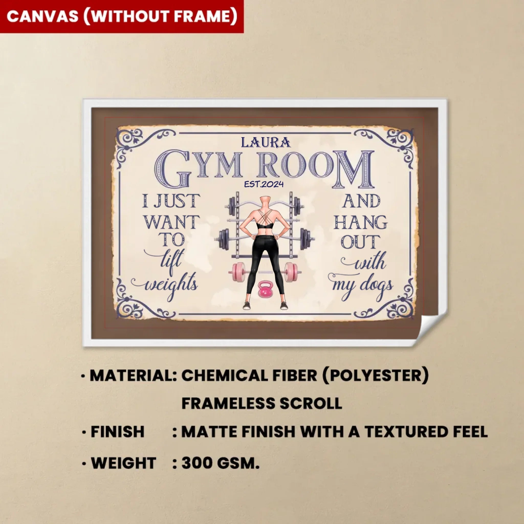 I Just Want To Lift Weights - Personalized Poster/Wrapped Canvas - Birthday Gift For Gymer - Fitness Lady 714710 - 715293 - DiyGiftly