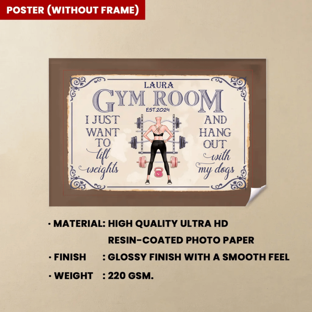 I Just Want To Lift Weights - Personalized Poster/Wrapped Canvas - Birthday Gift For Gymer - Fitness Lady 714710 - 715293 - DiyGiftly