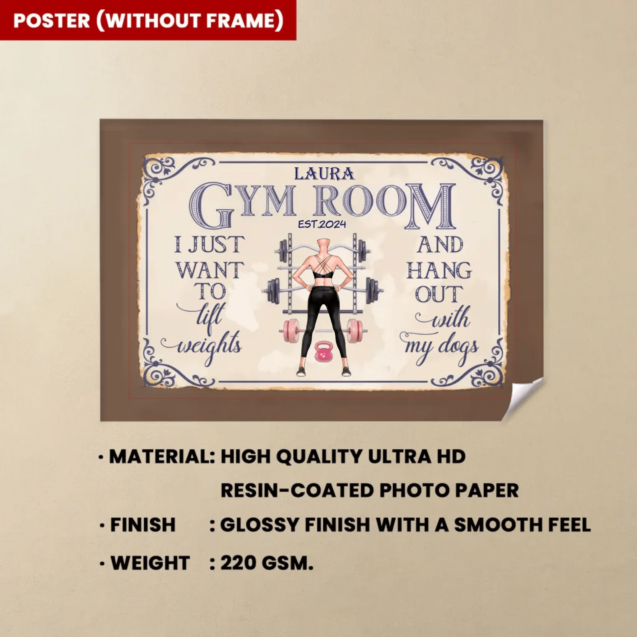 I Just Want To Lift Weights - Personalized Poster/Wrapped Canvas - Birthday Gift For Gymer - Fitness Lady 714710 - 715293 - DiyGiftly